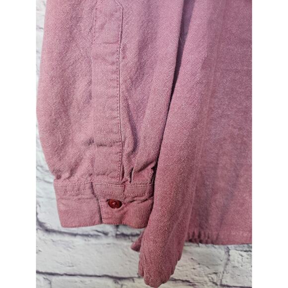 Blair Women's Button Front Shirt Dusty Rose Embroidered Collar Pocket Med - Picture 9 of 9